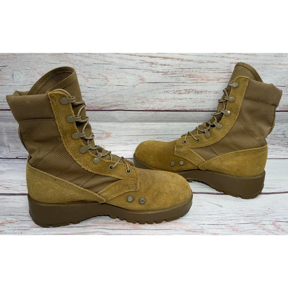 Army Combat Coyote Hot‎ Weather Tan Boots SPE1C1-17-D-1004 Vibram Sole-Size 7 W